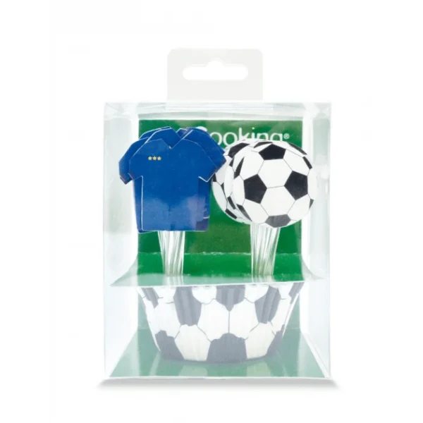 24 Caissettes Cupcakes + 24 Cake Toppers Football Scrapcooking 1