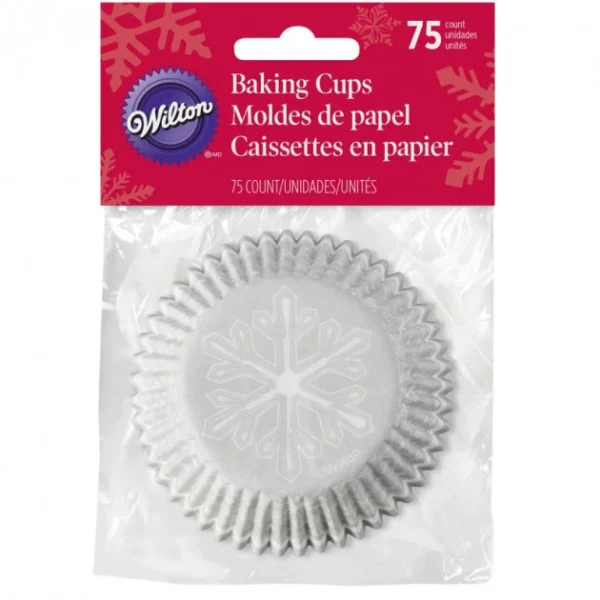 Caissette En Papier Argentée Flocon Ø5cm (x75) Wilton 3