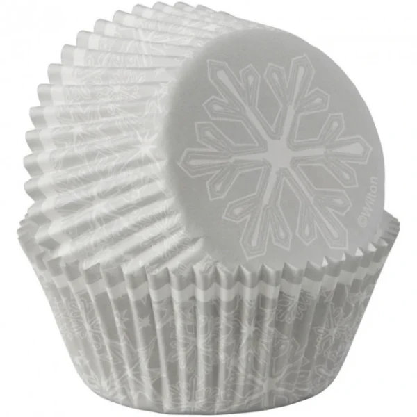 Caissette En Papier Argentée Flocon Ø5cm (x75) Wilton 1