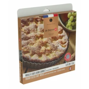 Moule à Tarte Cannelée Inox Perforé Amovible Ø 28 Cm X H 2,5 Cm De Buyer 13