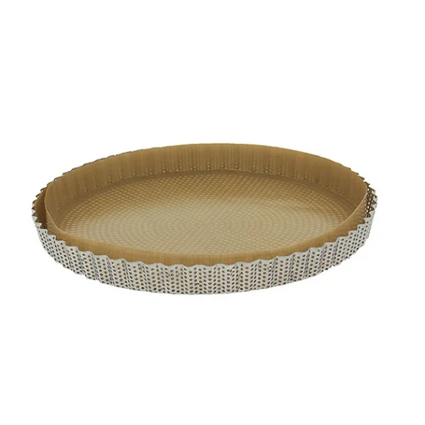 Moule à Tarte Cannelée Inox Perforé Amovible Ø 28 Cm X H 2,5 Cm De Buyer 1