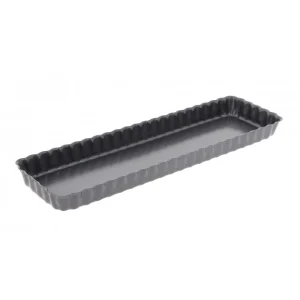 Moule Anti Adhésif Tarte Rectangle Fond Amovible 35,6 X 10,2 Cm X H 2,7 Cm De Buyer 9